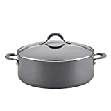 Circulon 83908 Radiance Hard Anodized Nonstick Stock Pot/Stockpot with Lid - 7.5 Quart, Gray