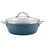 Ayesha Curry Home Collection Nonstick Stock Pot/Stockpot with Lid, 7.5 Quart, Twilight Teal Blue