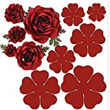 6pcs/Set 3D Rose Flower Metal Die Cuts,Wedding Flower Leaf Leaves Cutting Dies Cut Stencils for DIY Scrapbooking Album Decorative Embossing Paper Dies for Card Making