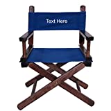 Imprinted Personalized Walnut Frame Toddler's Directors Chair by Gold Medal - Royal Blue