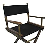 TLT Personalized Embroidered Gold Medal Contemporary 30" Bar Height Walnut Frame Directors Chair - Black