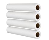 FHS Retail Super Grade CAD Paper Rolls (24” x 150', 20lb) | Ink Jet Bond Paper Rolls With 2” Core | Ultra-White, Wood-Free 80GSM Plotter Paper For Engineers, Architects, Copy Service Shops (4 ROLLS)