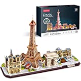 CubicFun 3D Puzzles for Kids Ages 8-10 LED Paris Cityline, Arts and Crafts for Kids Ages 8-12 STEM Projects for Kids Ages 8-12 Gifts for 8 Year Old Toys for 8 Year Old Girls Lighting Architecture