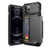 VRS DESIGN Damda Glide Pro Compatible for iPhone 12 Pro Max Case, with [4 Cards] Premium Sturdy [Semi Auto] Credit Card Holder Slot Wallet for iPhone 12 Pro Max 6.7 inch(2020)