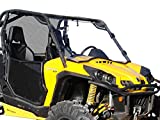 SuperATV Heavy Duty Scratch Resistant Full Front Windshield for 2011-2020 Can-Am Commander 800 / Commander 1000 | 1/4" Polycarbonate | 250X Stronger than Glass! | Easy Install | USA Made