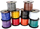 14 Gauge Copper Clad Aluminum Low Voltage Primary Wire in 10 Color Pack, 100 feet Roll (1000 feet Total) for 12V Automotive Harness Car Video Stereo Wiring. Also in 4 Color Set