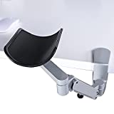 Frassie Universal Silver Clamp-on Desk Adjustable Armrest, Ergonomic Aluminum Arm Rest for Arm Support and Professional Gaming Computer Working