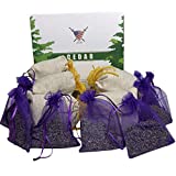 Lavender Sachet and Cedar Bags - Moth Repellent Sachets (20 Pack) Home Fragrance for Drawers and Closets. Natural Clothes Moths Repellant Dried Lavendar Flowers and Cedar Chips with Long-Lasting Aroma