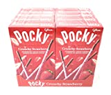 Pocky Crunchy Strawberry Cream Covered Chocolate Biscuit Sticks (10 Pack)
