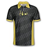 PRIMESTY Custom Bowling Shirts- Short-Sleeve Bowling Shirts for Men- Personalized Bowling Shirts Men's Polo