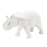 Sleek White Ceramic Elephant 7.25x3x4.75