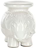 Safavieh Elephant Ceramic Decorative Garden Stool, White