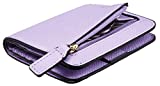 Toughergun Womens Rfid Blocking Small Compact Bifold Leather Pocket Wallet Ladies Mini Purse with ID Window (CH Light Purple)