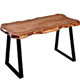 WELLAND Wood Entryway Bench with Metal Legs, Mid-century Modern Bench for Living Room, Indoor, Porch, Farmhouse