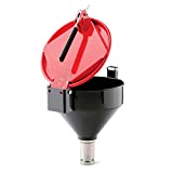 New Pig Burpless Steel Drum Funnel, For 5 to 55 Gal Steel or Poly Drums w/ 2" NPT, Overfill Preventer Included, 15" L x 11" W x 15" H, Red, DRM1127-RD-NPT