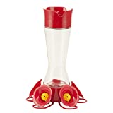 Perky-Pet 204CP-4 Favored Pinch-Waist Glass Hummingbird Feeder with Built-in Ant Moat and Bee Guards - 16 oz