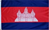 Cambodia National Country Flag - 3 foot by 5 foot Polyester (New)