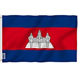 Anley Fly Breeze 3x5 Feet Cambodia Flag - Vivid Color and Fade Proof - Canvas Header and Double Stitched - Kampuchea Flags Polyester with Brass Grommets 3 X 5 FT