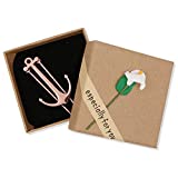 Exquisite Rose Gold Anchor Bookmarks Metal Bookmark Book Page Holder with Gift Box for School Office Students Teachers Graduation Christmas Birthday Gifts