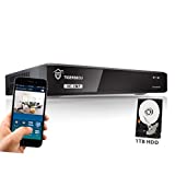 TIGERSECU Super HD 1080P 8-Channel Hybrid 4-in-1 DVR Security Recorder with 1TB Hard Drive, for 2MP TVI/5MP TVI/AHD/CVI/Analog Cameras (Cameras Not Included)