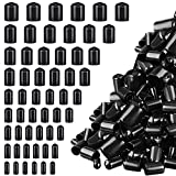 156 Pieces Rubber End Caps Screw Protector Caps Bolt Covers Rubber Bolt Covers Caps Rubber Screw Caps in 9 Sizes Form 2/25 to 4/5 Inch (Black)