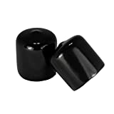 Prescott Plastics 1" (25.4 mm) Round Vinyl End Cap, Black Rubber Cover for Metal Tubing, Fences, Glide Protection for Chairs and Furniture (20 Pack)