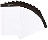Amazon Basics Narrow Ruled 5 x 8-Inch Writing Pad - White (50 Sheet Paper Pads, 12 pack)