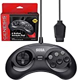 Retro-Bit Official Sega Genesis Controller 6-Button Arcade Pad for Sega Genesis - Original Port (Black)