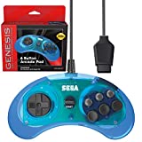 Retro-Bit Official Sega Genesis Controller 6-Button Arcade Pad for Sega Genesis - Original Port (Blue)