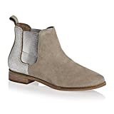 TOMS Ella Desert Taupe Suede/Silver Metallic Leather 5.5 B (M)