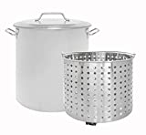 CONCORD Stainless Steel Stock Pot w/Steamer Basket. Cookware great for boiling and steaming (24 Quart)