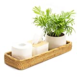 Rattan Bathroom Vanity Tray Toilet Tank Basket Paper Holder Counter Decorative Organizer Guest Towel Wicker Baskets Organizing Shelves