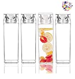 4 Pack Clear Milk Carton Water Bottles Creative Square Transparent Cup (4 Pack - Clear)