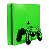 Lime Chrome Mirror Vinyl Decal Faceplate Mod Skin Kit for Sony PlayStation 4 Slim (PS4S) Console by System Skins