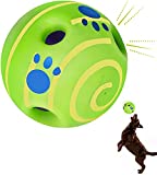 PAEYOOR Giggle Ball for Dogs,Interactive Dog Toys Wobble Wag Wiggly Giggly Active Rolling Ball Funny Sounds,Durable Safe Dog Toy Balls Birthday Gift for Large Medium Dogs,Green,5.5inch