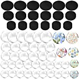 72 Pieces Crafts Magnets Glass Set Round Fridge Magnets with Adhesive Backing and Transparent Clear Glass Cabochons for DIY Refrigerator Magnets Crafts Pendants (0.8 Inch, 1 Inch, 1.2 Inch)