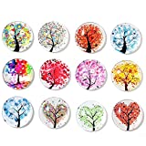 Superhappy 12 Fridge Magnets Kitchen Whiteboard Refrigerator Magnets Office Magnets 3D Funny Glass Magnets for Map, Home Decoration, Arts & Crafts,Locker Accessories (Tree)