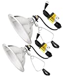 Simple Deluxe HIWKLTCLAMPLIGHTMX2 2-Pack Clamp Lamp Light with 8.5 Inch Aluminum Reflector Up to 150 Watt E26 Socket (No Bulb Included) 6 Feet 18/2 SPT-2 Cord, Silver