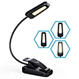 Vont Book Light, Reading Light, Rechargeable Book Light for Reading in Bed, (60 Hours) Eye Protection LEDs Reading Lamp, Clip On Light, Clamp Light, Bed Lamp, 3 Modes, Warm White Light (Black)