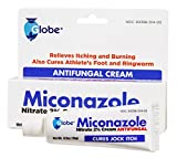 Globe Miconazole Nitrate 2% Antifungal Cream 0.5 oz, Cures Most Athletes Foot, Jock Itch, Ringworm. (2 PACK)