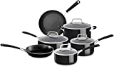 KitchenAid 12 Piece Heavy-Gauge 4.0 Stainless Steel Base Induction Dishwasher Safe Aluminum Nonstick Cookware Set Onyx Black