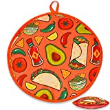 VNOM Tortilla Warmer Pouch 12 Inch Insulated & Microwaveable Fabric Tortilla Keeper Holder Keeps Warm for Corn Flour Taco Pizza Bread up to One Hour,Orange