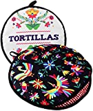 TWO SIDED! Tortilla Warmer, Size 11” Insulated and Microwaveable, Fabric Pouch Keeps Them Warm for up to One Hour! Perfect Holder for Corn & Flour For All Occasions!