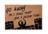 Monty Python - GO AWAY or I shall taunt you a second time! - Personalized Doormat - Wedding Gift - Housewarming Gift (24" x 16")