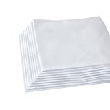 RDS HANKYTEX Men's Handkerchiefs,100% Soft Cotton,White Hankie Pack of 12 Pieces