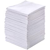 Deviegath Men's Handkerchiefs 18 Pack 100% White Cotton Solid White Hankie