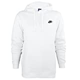 Men's Nike Sportswear Club Pullover Hoodie, Fleece Sweatshirt for Men with Paneled Hood, White/White/Black, M