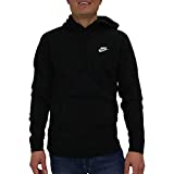 Men's Nike Sportswear Club Pullover Hoodie, Fleece Sweatshirt for Men with Paneled Hood, Black/Black/White, XL