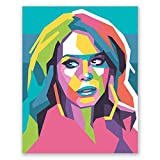 Lana Del Rey Poster - Geometric Portrait - Pop Art Inspired Wall Decoration - Gift for Her (11x14)