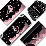 BelugaDesign Moon Switch Skin | Cute Pastel Sticker Wrap Vinyl Decal | Magic Girls Bow Anime Kawaii Japanese Cartoon l Compatible with Nintendo Switch OLED (Switch OLED, Black)